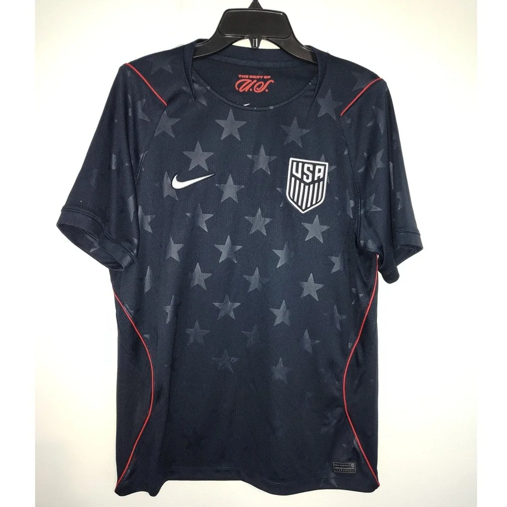 Nike USWNT USA Soccer Jersey Mens M Navy Blue Star Print Dri-FIT LF383956SC